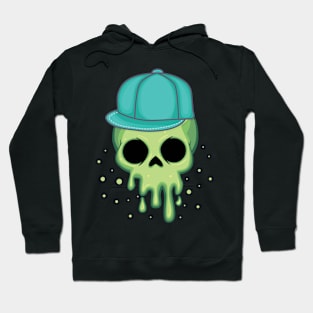 melting skull with cap Hoodie